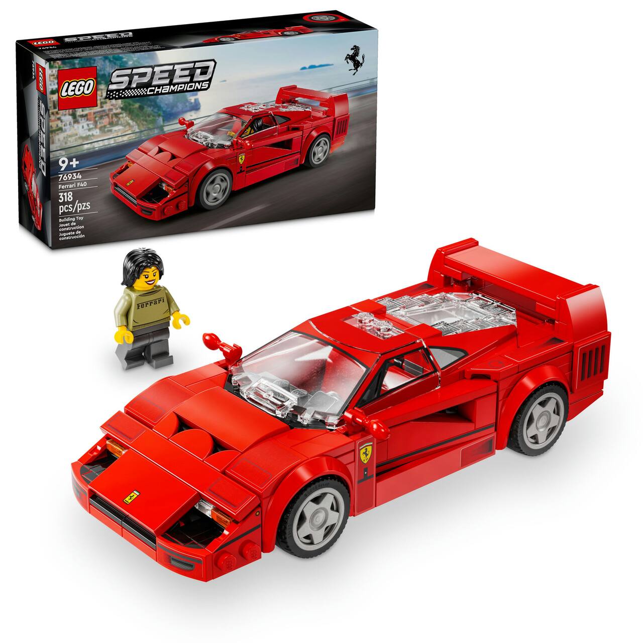 LEGO® Speed Champions Ferrari F40 Supercar Vehicle Toy 76934